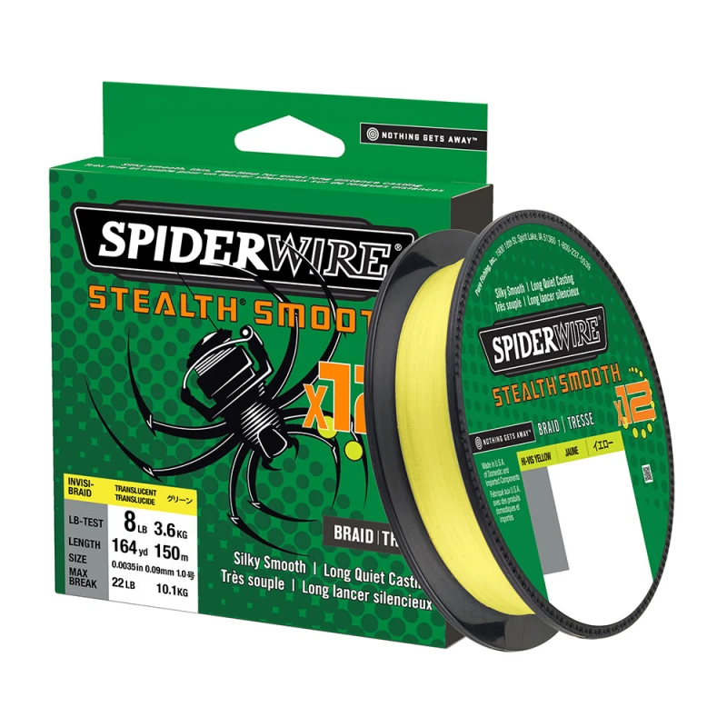 Spiderwire Stealth Smooth 12, 150m Hi-Vis Yellow
